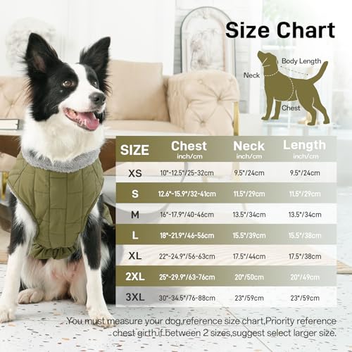 JoyDaog Warmer Fleece-Hundemantel mit strapazierfähigem Geschirr mit D-Ring, wasserdichte Welpenjacke für kleine Hunde, Hundeweste für den kalten Winter, Grün, Größe S