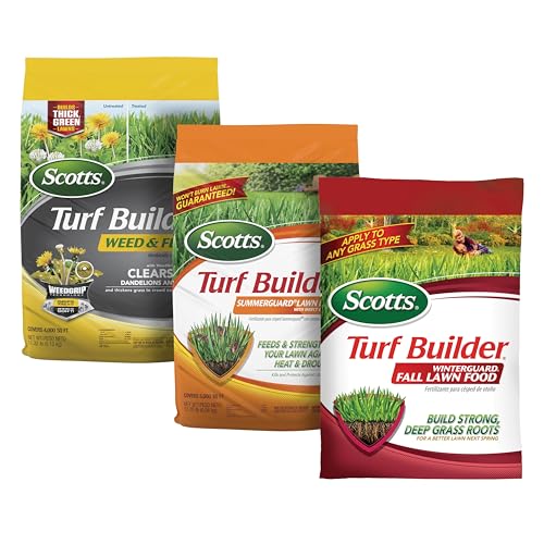 Scotts Turf Builder 3-Bag Lawn Care Bundle for Small, Northern Lawns with Weed & Feed5, SummerGuard and WinterGuard, Weed Killer, Insect Killer, Grass Fertilizer