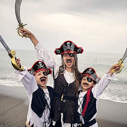 Heatigo Piraten Zubehör Set 30stk Kinder Piratenhut Pirat Filz Augenklappe Moustache Self-Adhesive for Children Pirates… – Bild 8