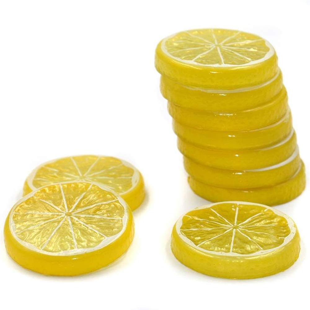 Lot de 15 tranches de citron réalistes en plastique idéal pour la