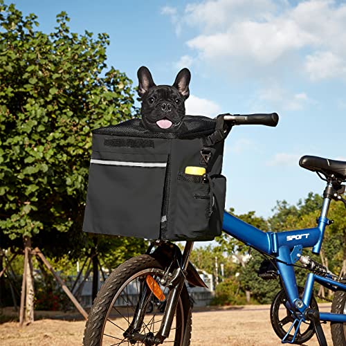 K ERATISNIK Pet Bicycle Carrier Waterproof Dog Bike Basket Bag with Reflective Stripe Pet Bike Basket Adjustable… - Image 3
