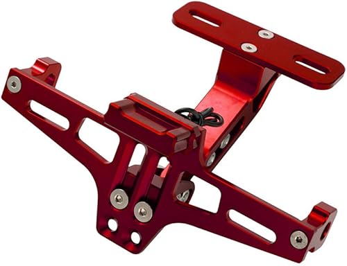 Soporte universal para placa trasera de motocicleta con luz LED, soporte eliminador de guardabarros ajustable para Yamaha para Kawasaki para Ducati