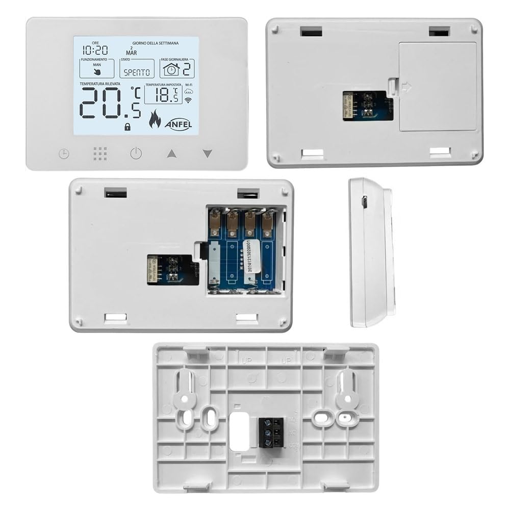 CRONOTERMOSTATO WIFI A BATTERIE PROGRAMMABILE SMARTPHONE APP ALEXA TERMOSTATO CALDAIA DA PARETE O BOX 503 display in ITALIANO con Gateway Zigbee