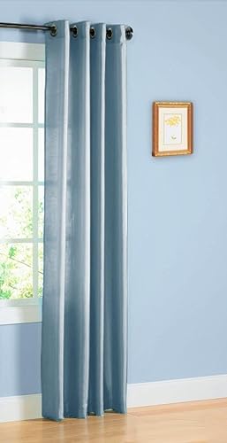 Miniatura 7 de 1 cortina de seda sintética para ventana, panel sólido de 55 x 63 pulgadas, 84 pulgadas, 95 pulgadas y 108 pulgadas de largo, ojales de bronce