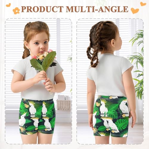 Birds Flower Dark Girls Bike Shorts Toddler Girl Clothes Under Dress Dance Shorts for Dresses,4T3