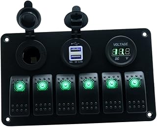 MUSISALY 6 Painel De Interruptor Automotivo 6 Painel De Interruptor De Gangue Painel De Interruptor De Carro Painel De Interruptor Marítimo Painel De Interruptor Preto