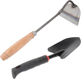 Portable Agricultural Small Hoe Set with Wooden Handle, 2 Pieces