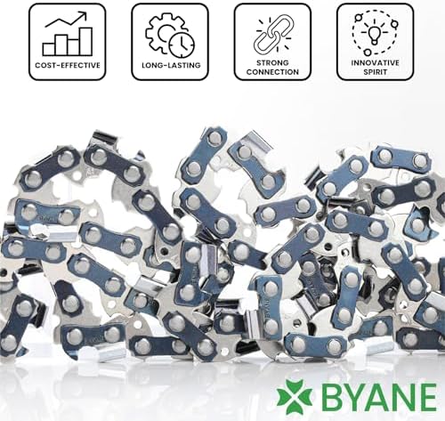 BYANE 16 Inch Chainsaw Chain, 3/8" LP Pitch, 043" Gauge, 56 Drive Links, Low Kickback, Father's Day Gifts for Dad, Fits Milwaukee M18, Dewalt, Ego, and More, R56 (3 Chains). - 4
