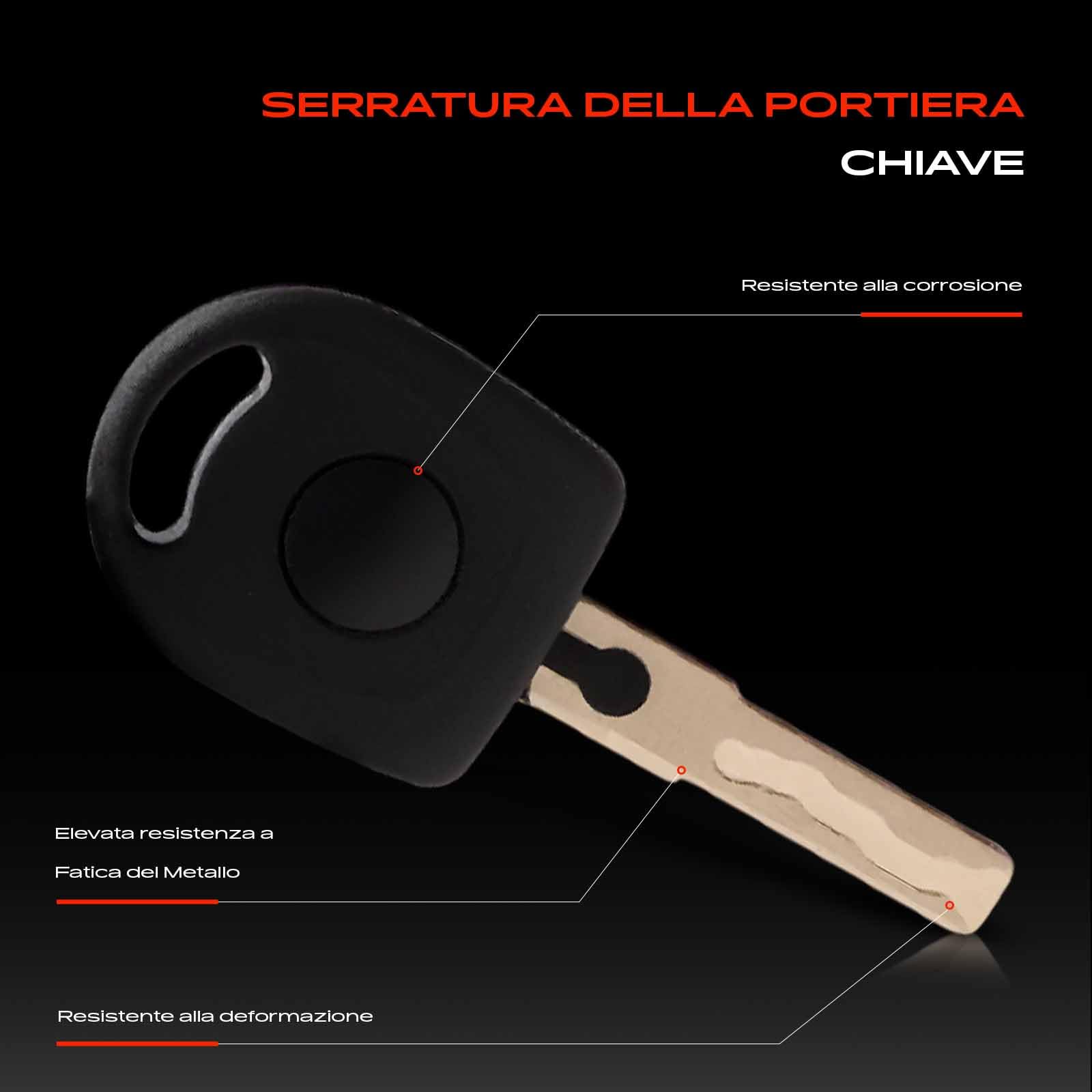 Frankberg Cilindro di chiusura Blocco porta Anteriore sinistro Compatibile con Golf VI 5K1 Golf VI Cabriolet 517 Golf VI Van 5K1 Replace# 5K0837167