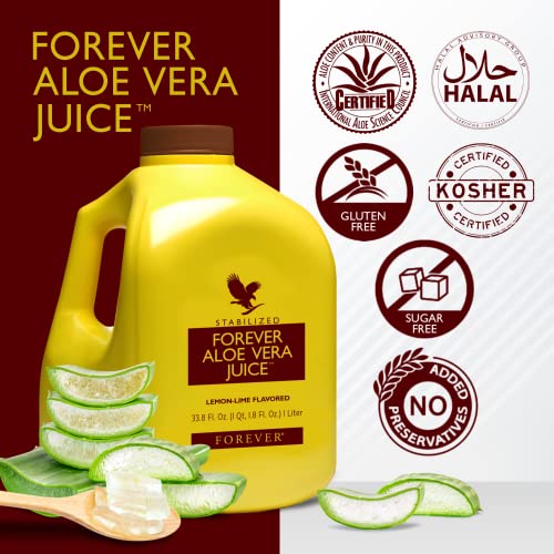 1 Liter Aloe Vera Juice. Forever Living LemonLime Flavored Juice Made