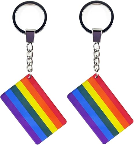 QQSD Llavero LGBT con bandera del orgullo gay arcoíris, paquete de 2, Arco iris