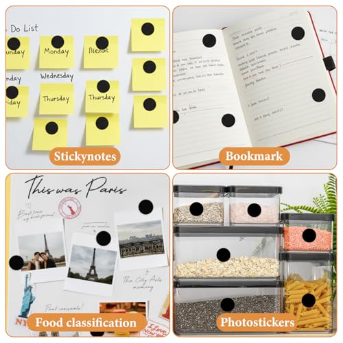 2000 Stück Runde Aufkleber 13mm, Schwarze Punktaufkleber, Kreisförmige Aufkleber, Kleine Klebepunkte Etiketten, Runde Schusspflaster für Büro, Geschäft, Klassenzimmer, Markierung