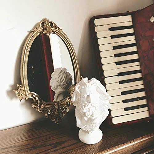 Lemonadeus Vintage Decorative Wall Mirror Gold Shield Artistic Gold Wall Mirror Vintage Baroque Wall-Mounted Mirror Home Décor (13"(13"X8.5")) #TOP3