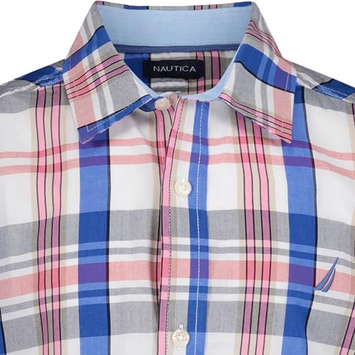 Image of Nautica Boys Short Sleeve Woven Button-Down Shirt. Light Weight & Breathable