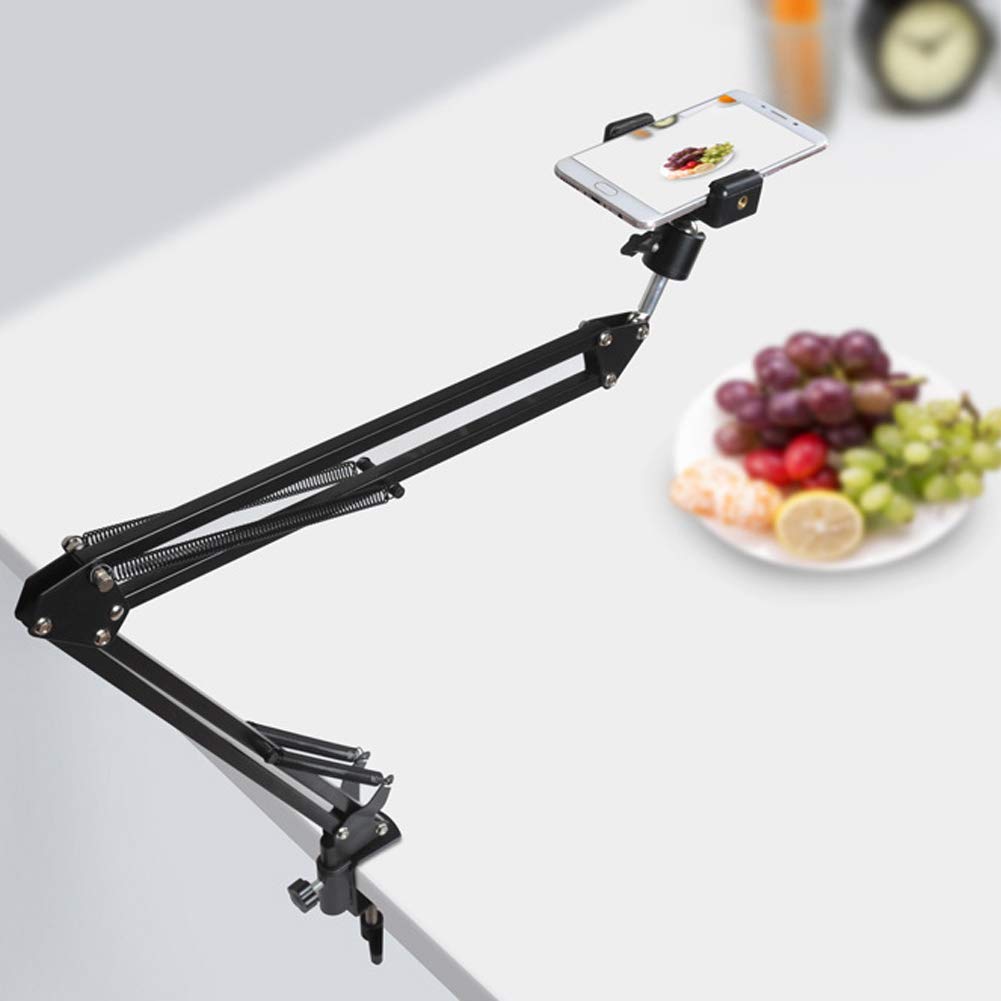 Support Téléphone Lit Bras Articulé 360° - Clip Pour Tablette Universel Rotatif Pliable Pour Bureau Et Cours En Ligne