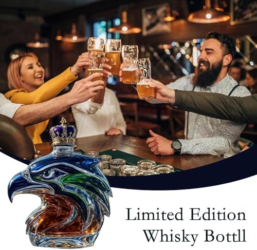 Dekanter do whisky 3D, ręcznie dmuchane szkło, butelka na napoje alkoholowe, dekoracja baru (orzeł)