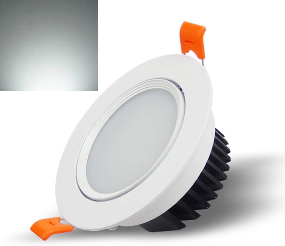 Spotlight，White round Adjustable Recessed Spotlight Anti-Glare Cri80 High Color Led Recessed Downlight Degree Illumination Angle Recessed Ceiling Light for Showroom Jewelry Store Lighting/4