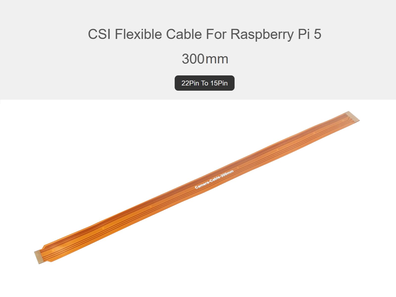 Cavo Flessibile CSI FPC per Raspberry Pi 5, 22Pin a 15Pin Pi5 Camera Cavo per Moduli Camera CSI, Pellicola Nera di Schermatura EMI, Trasmissione del Segnale più Stabile (300 mm)