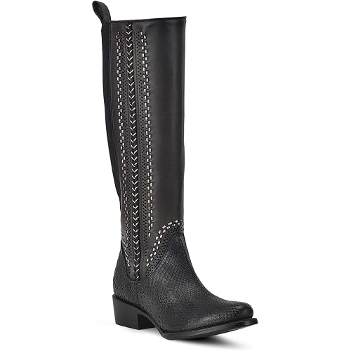 Cuadra Riding style black exotic boot