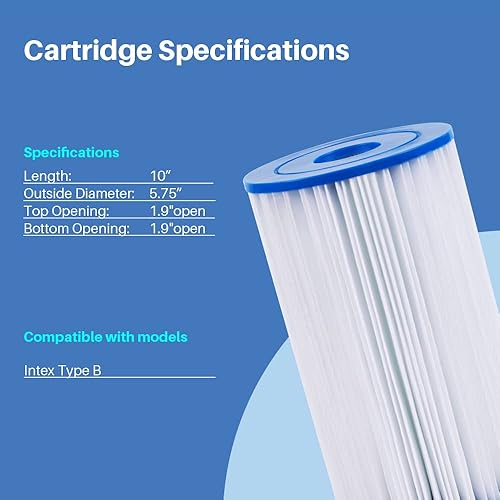 Miniatura 3 de F4Y- PLF-INTB Filtro de piscina de repuesto para 56611E - Bomba de filtro generador de cloro, 56621E - Bomba de filtro de 4000 galhora, cartuchos de