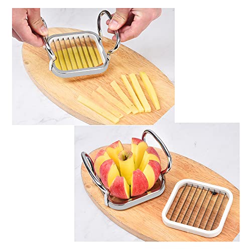 Gdfymi Apple Slicer, Heavy Duty Stainless Steel Ultra-Sharp Apple Cutter And Divider, 8-Blade Extra Large Apple Corer, With 4 Kinds Of Replacement Blades, Pitter For Up To 3.45 Inches Apples, Potatoes #TOP3
