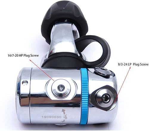 Vista 6 de heyous Regulador de buceo de acero inoxidable de 716 pulgadas, enchufe de puerto de alta presión y regulador de buceo de acero inoxidable de 38