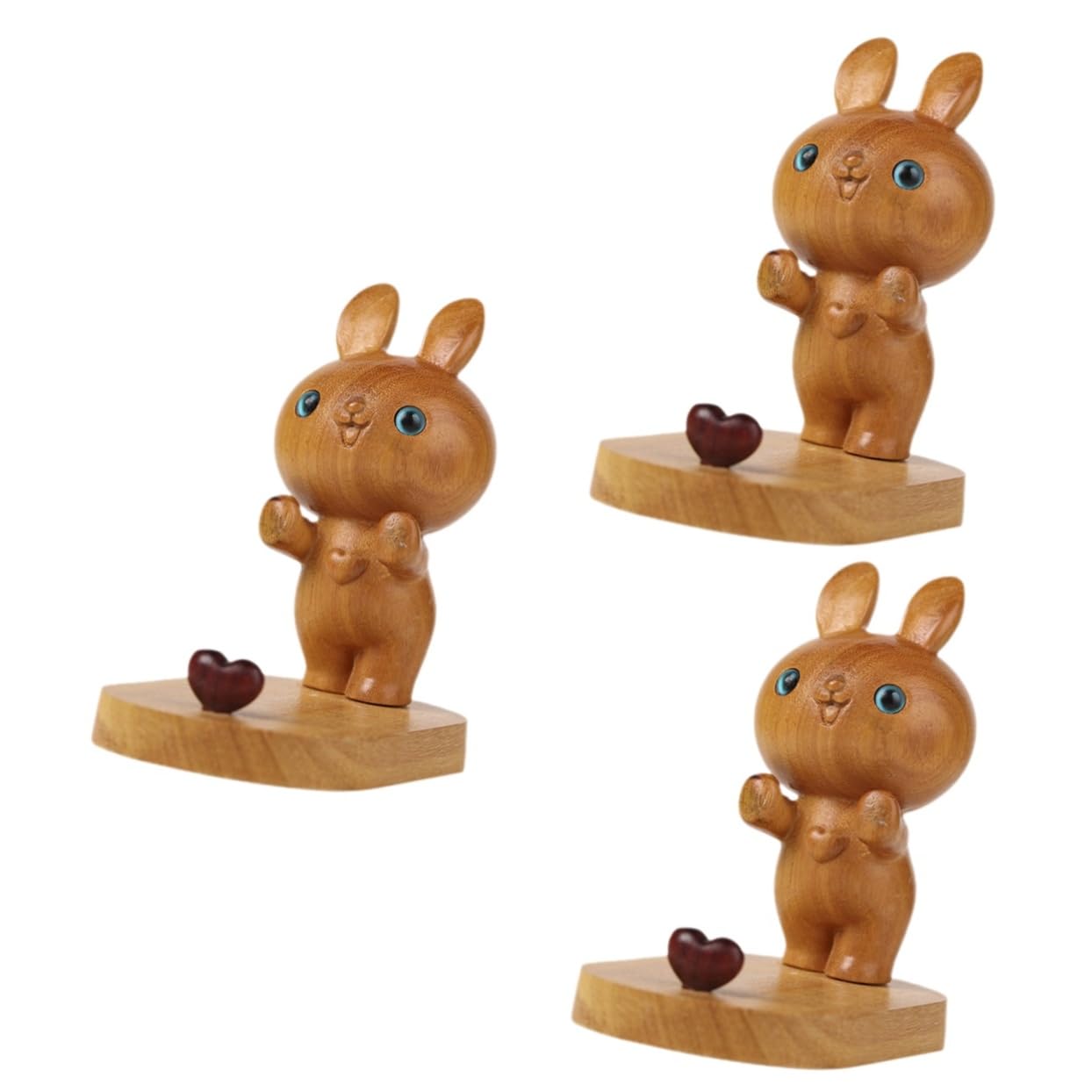 Housoutil 3 Pezzi Adorabile Supporto Per Telefono Cellulare in Legno Supporto Da Scrivania Per Comodo Uso Letto Divano