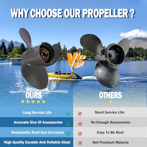 Image of Outboard Boat Propeller 13 1 /4x17 13 1 /2x15 13 3 /4x13 13x19 13x21 fit Honda Engines BFP60 BF75 /90 /100 /115 /130HP 15 Spline Tooth Aluminum 3 Blades RH