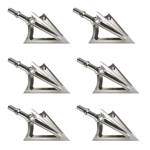 Bgary Broadheads 100 Grain Fixed Blades Archery Broadheads For Crossbow Recurve Bow And Compound Bow 6 Pcs Silverly #TOP4