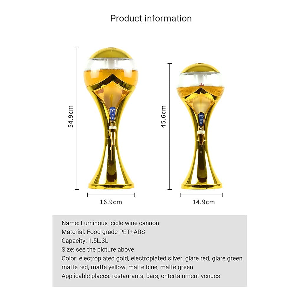 MU Torre Di Birra, Distributori Di Birra Keg 1.5L / 2.0L / 3.0L Vino Lager Fanno per Vino Giovane Acqua Successa Drinks Bencano Liquid Bar Archeder Boark Tap,8,0L.