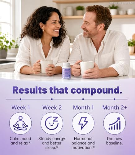 6 in 1 Black Cohosh Complex 382mg Chasteberry Ashwagandha Vitamin D3 B6 Chromium for Women’s Health & Hormonal Balance Support, Menopause Supplements for Hot Flashes*, Stress Relief & Sleep*, Vegan — view 5