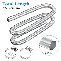 URAQT Abgasrohr Standheizung, 200 cm Abgasschlauch für Stromerzeuger Auto Edelstahl Abgasrohr Metallschlauch Abgasrohr Standheizung Diesel abgasrohre mit Zwei Edelstahlklammern für Diesel Heizung – Ansicht 2
