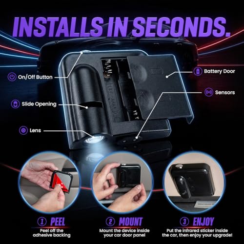 Image of LED Car Door Light - Officially Licensed NFL Wireless Projector - Show Your Team Pride - Battery Powered, Easy Install