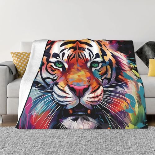 Throw Blanket Super Soft Plush Flannel Blanket Color Paint T