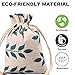 Meta-U Burlap Bags With Drawstring- Storage Bag- Sachets Bag- Gift Pouch For Party | Wedding-12pcs (17×23cm(6.8×9.2 inch), leaf)