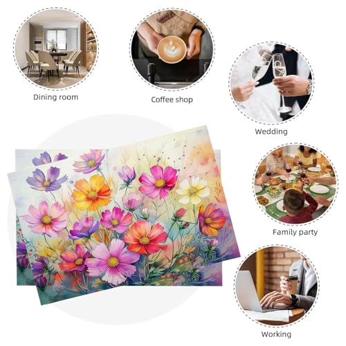 Sets de table de aquarelle fleurs glamour lot de 6 pièces de table - 6