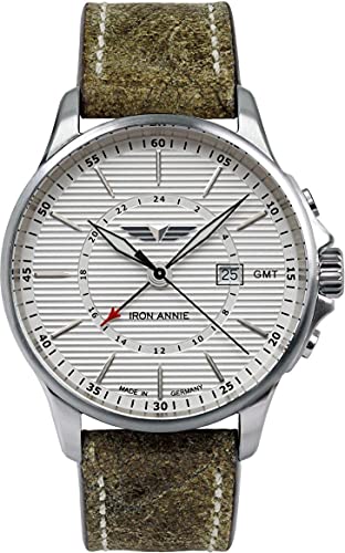 Preisvergleich Produktbild Iron Annie Herrenuhr GMT Wellblech Lederband beige 5842-1