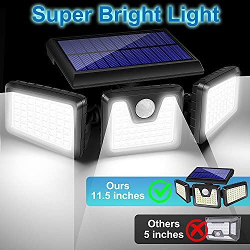 AmeriTop Solar Lights Outdoor, 2 Pack 128 High Brightness LED Cordless Solar Motion Sensor Lights; 3 Adjustable Heads, 270°Wide Angle Illumination, IP65 Waterproof, Security LED Flood Light(Daylight) - Image 4