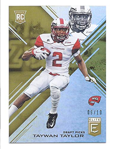 TAYWAN TAYLOR 2017 Panini Elite Draft Picks #182 Aspirations GOLD PARALLEL Rookie Card RC #06 of only 10 Made! Western Kentucky Hilltoppers Tennessee Titans Football