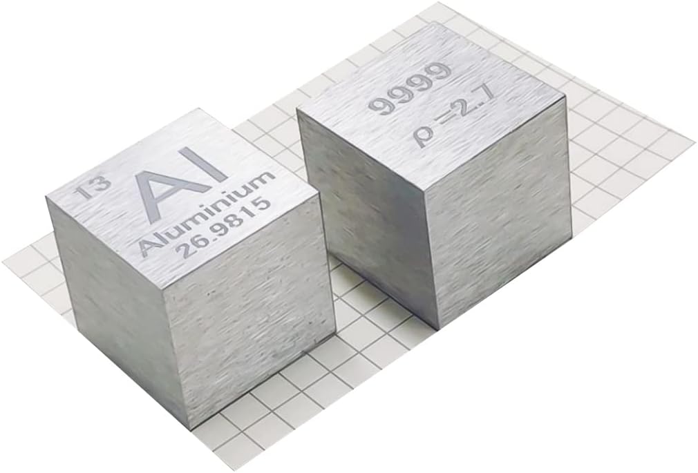 Aluminium (Al) Density Cube, Laboratory-Grade Accurate Over 99.9% High-Purity, Used for Laboratory Experiment Materials, Personal Hobbies and Collections(Size:1",Color:Matte)
