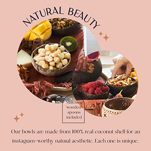 Cocobowlco Mini Coconut Bowls | Charcuterie Accessories For Cheese And Charcuterie Board. Sauce Cups, Charcuterie Cups, Dipping Bowls, Prep Bowls, Pinch Bowls, Salsa Bowls, Nut Bowls, Condiment Bowls #TOP3