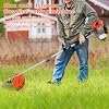 5 in 1 Multifunctional Lawn Mower,52CC Gas Weed Trimmer,Cordless Weed Wacker,Cordless Hedge Trimmer & Grass Edger,2-Stroke Brush Cutter, Handheld Chainsaw Hedge Pruner