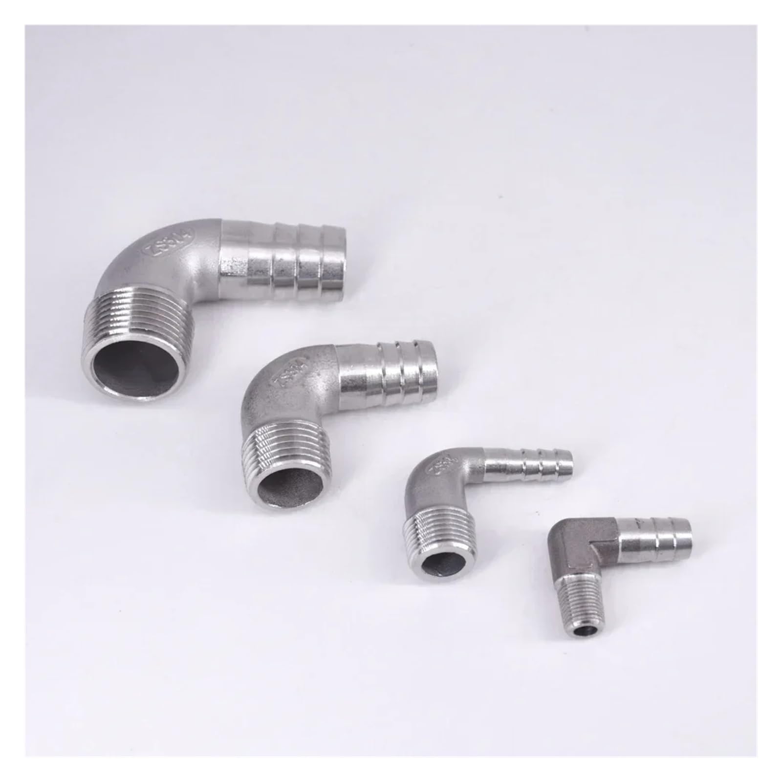 ISCBAFYX BSPT Macho 6 8 10 12 14 15-60 mm Codo de lengüeta para Manguera Conector de Montaje de tubería de Acero Inoxidable 304 de 90 Grados(32MM_1")