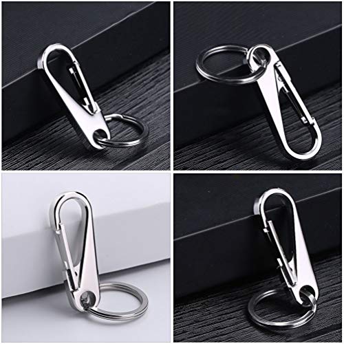 Amosfun Mosquetão Chaveiro de Aço Inoxidável Chaveiro Carro Anel Chave de Liberação Rápida Snap Ganc