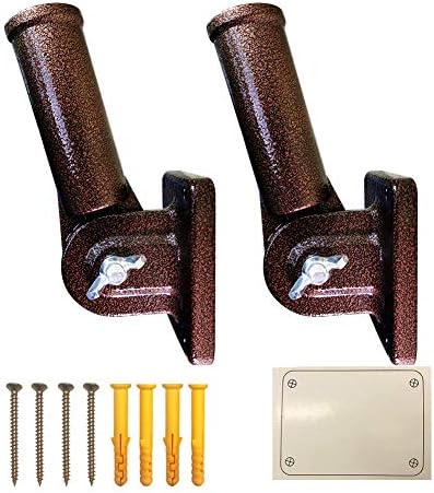 ABUSA Clearance Inventory Adjustbale Flag Pole Bracket Heavy Duty Aluminum Flag Bronze Powder Coated Display Holder (2 Pack)