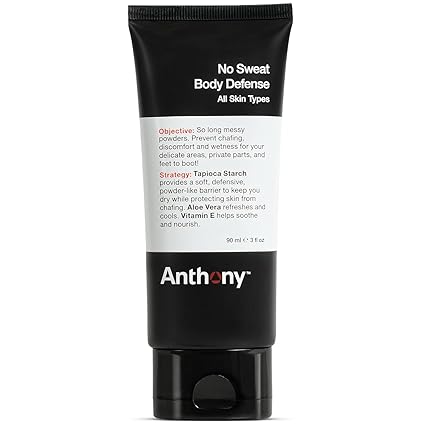Anthony No Sweat Body Defense Deodorant for Men – Anti-Chafing, Anti-Itch Cream-to-Powder Lotion f&hellip;