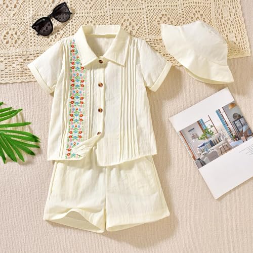 Image of HIHA Toddler Boys Mexican Embroidered Short Set 2-7 Years