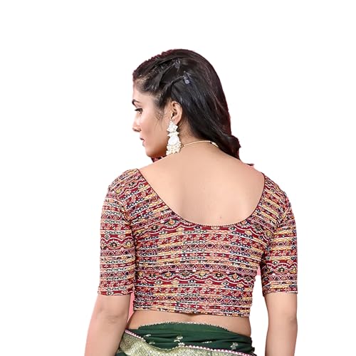 Image of Colorful Street Cotton Stretchable Round Neck Printed Blouse