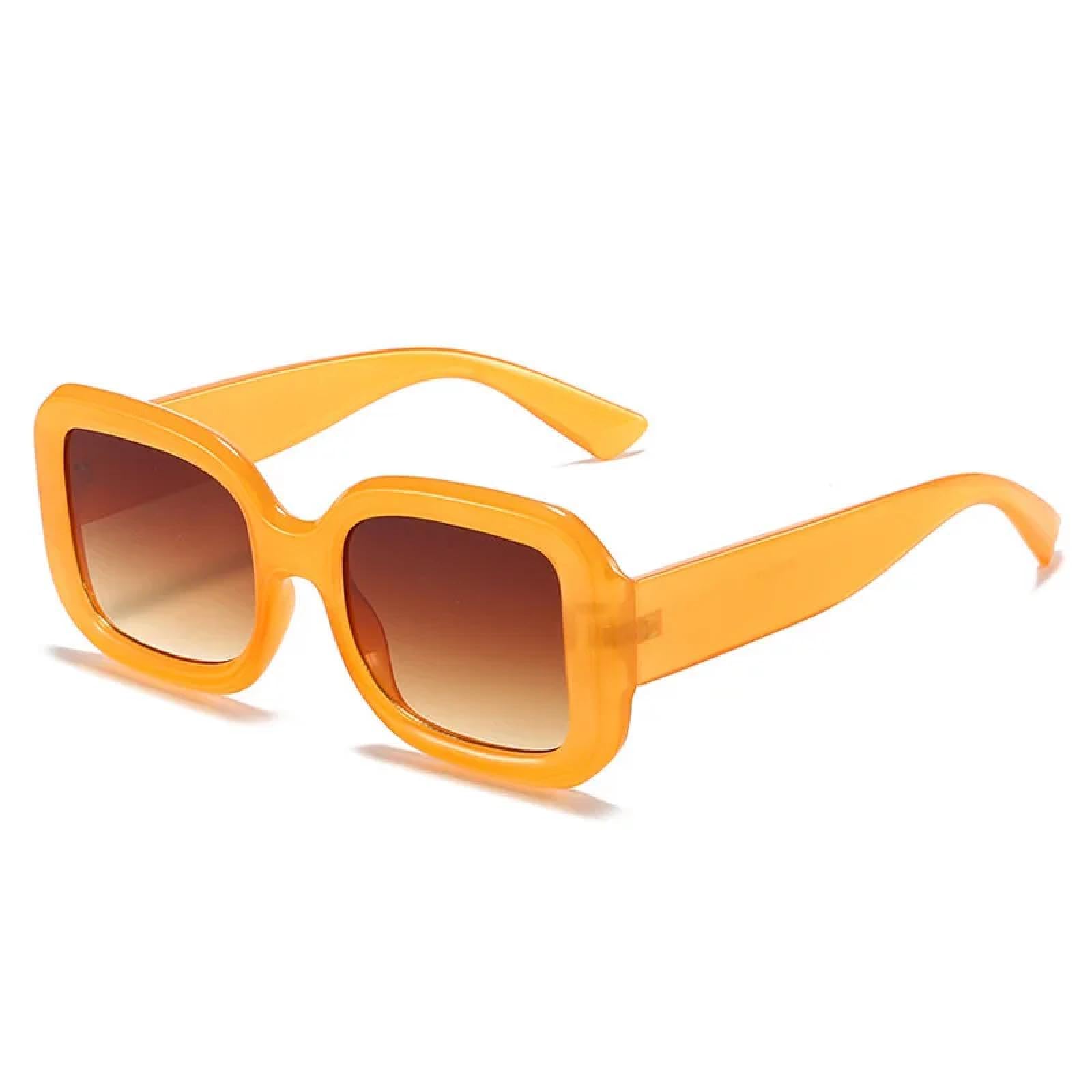 Gafas de sol de moda para mujer, estilo punk, montura gruesa, color naranja, con protección UV400, lentes degradadas.