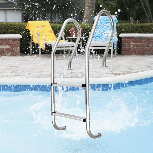 Escalera para piscina de 2 peldaños acero inoxidable 304 miniatura 1